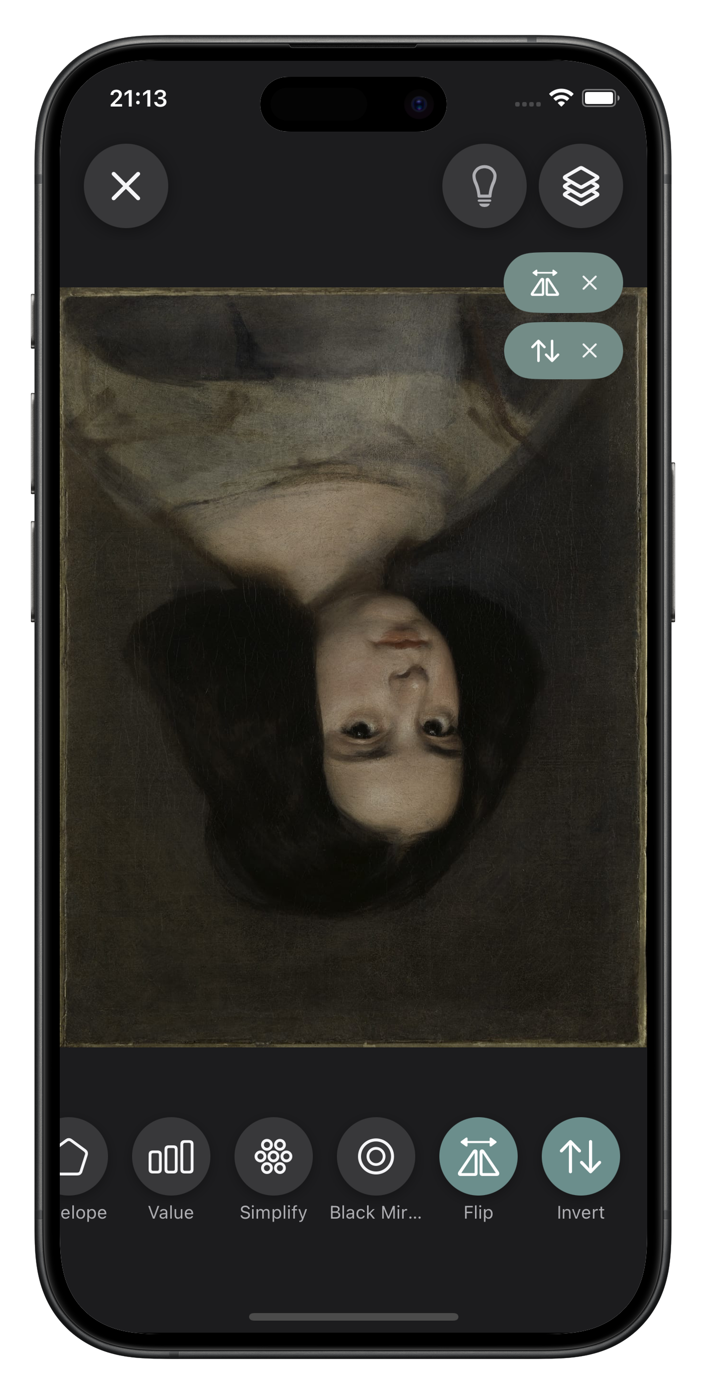 Flip and invert tools for checking fresh perspective